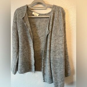 Sezan Women’s XL Gaspard Light Grey Cardigan, mohair and alpaca